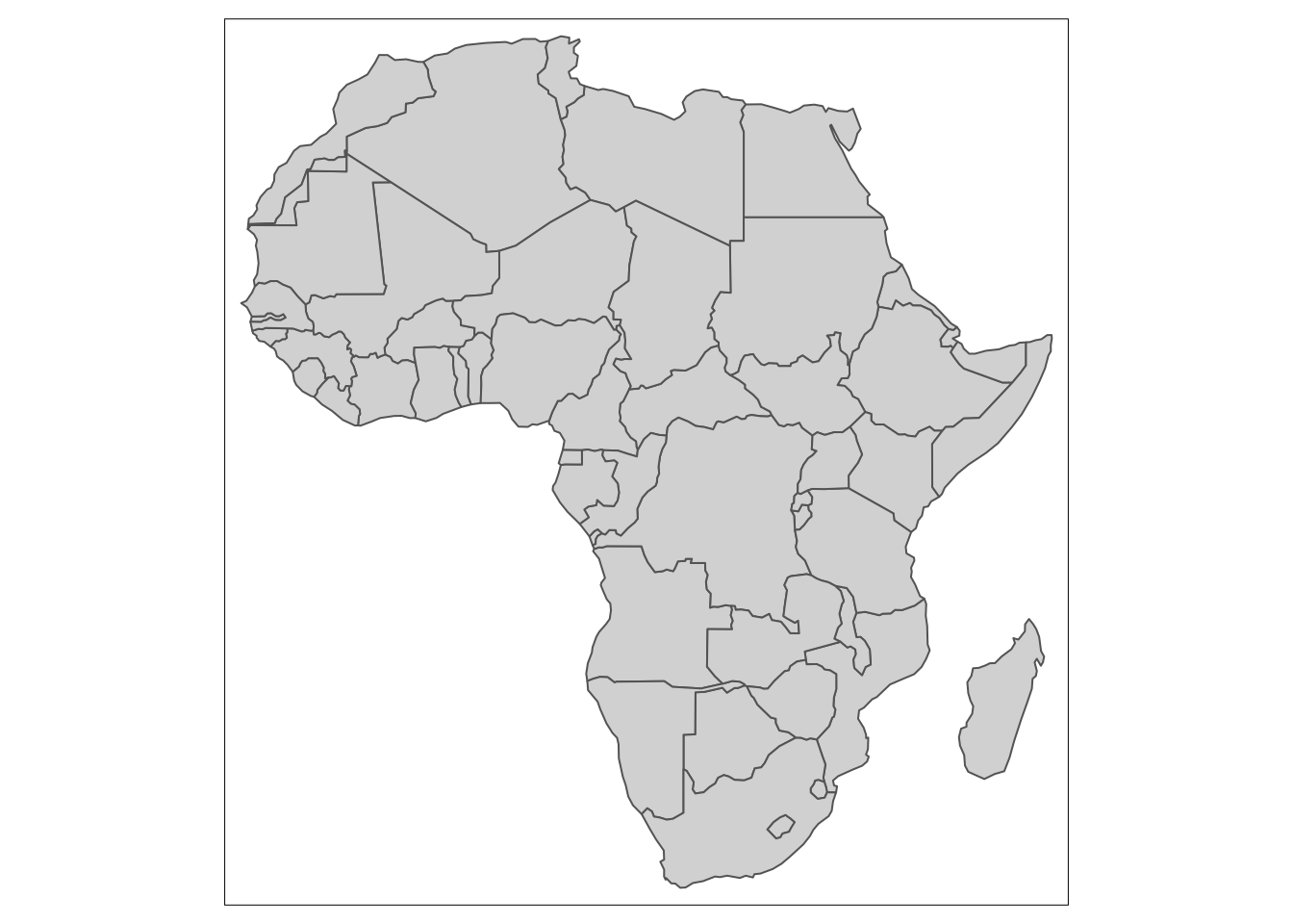 A map of African countries boundaries