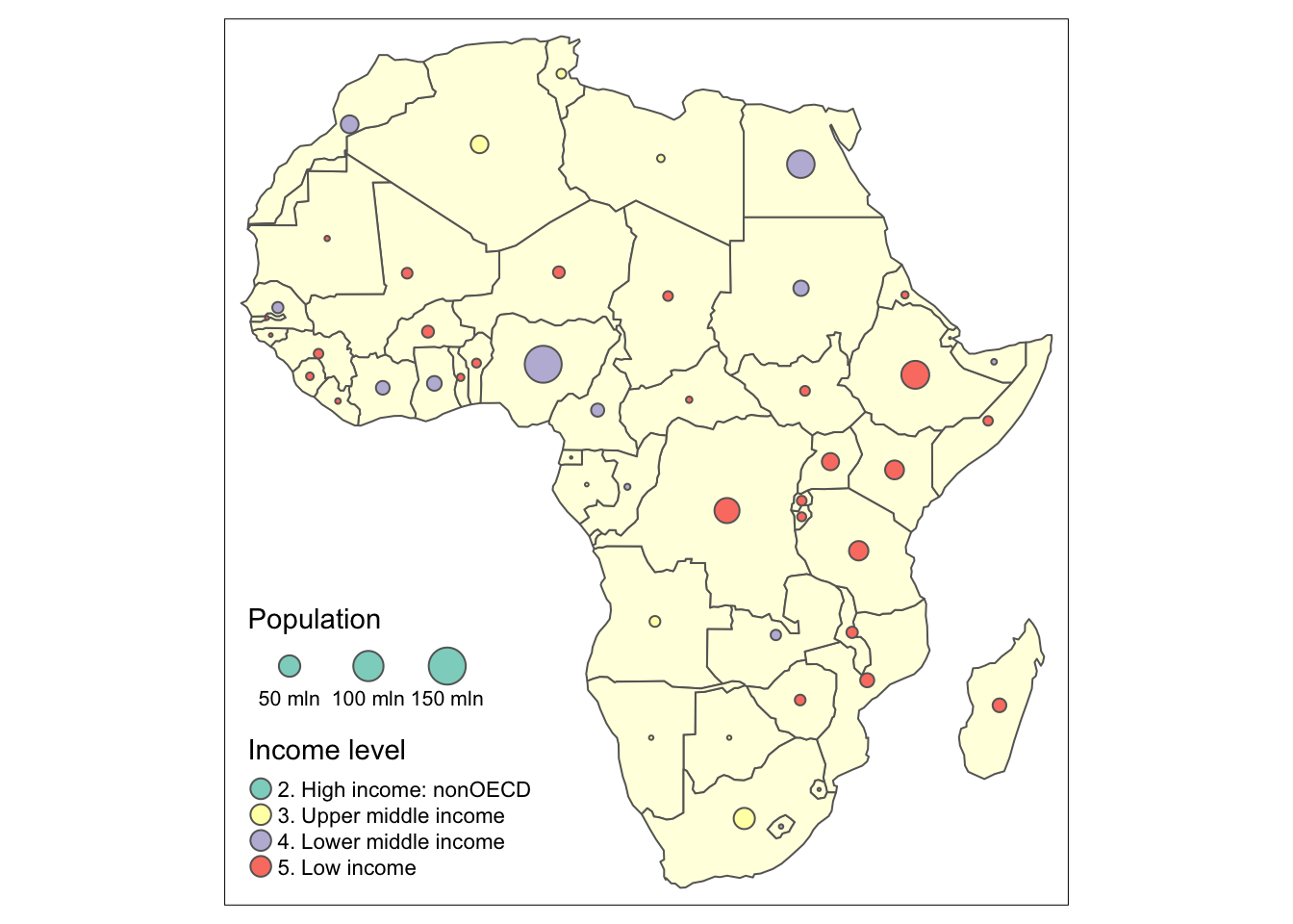 The African airports - an example of categorical variables visualisation.