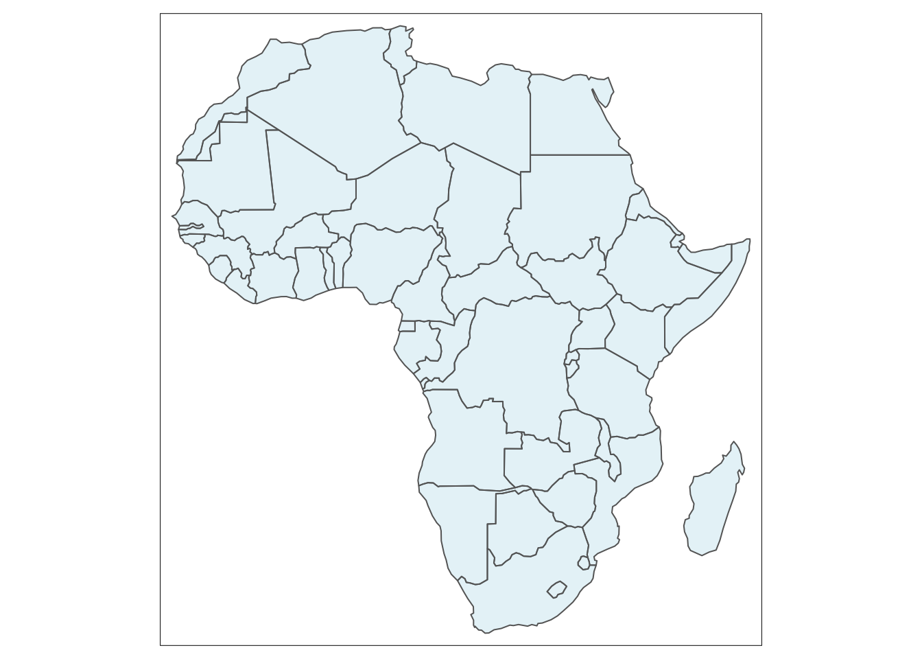 Base map with African countries.