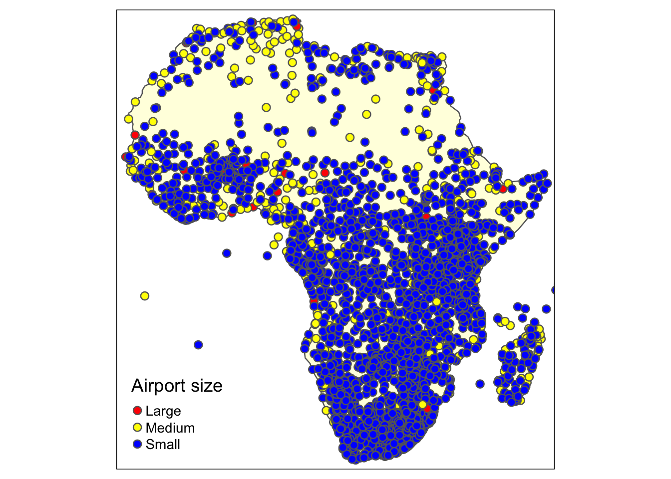 The African airports - an example of categorical variables visualisation.