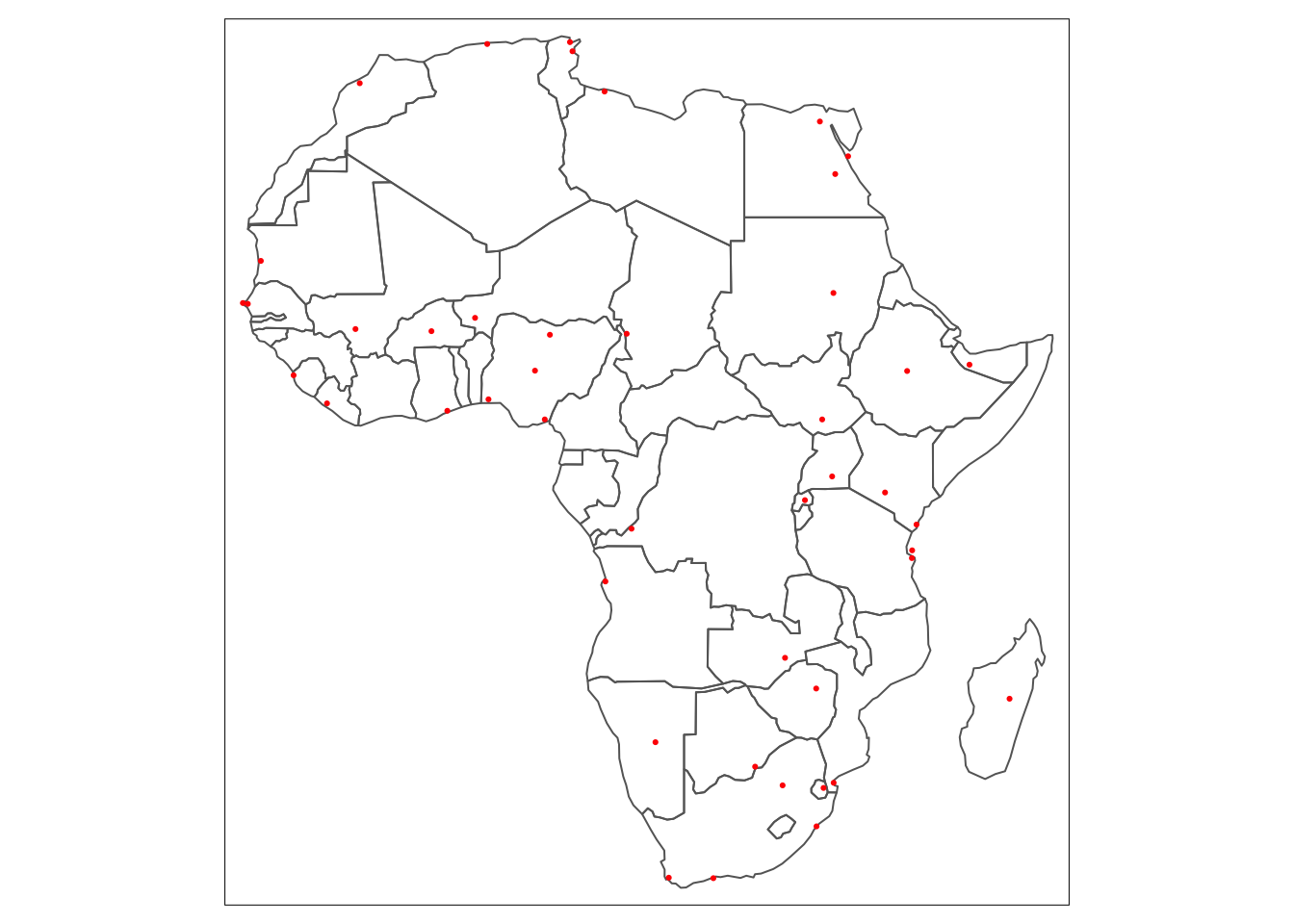 Two datasets visualised in a single map.