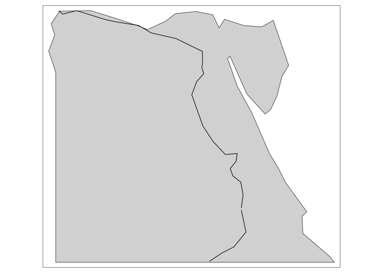 The highways of Egypt (spatially subset).