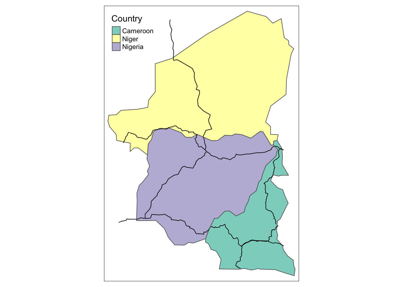 An example of spatial subsetting of multiple countries simultaneously.