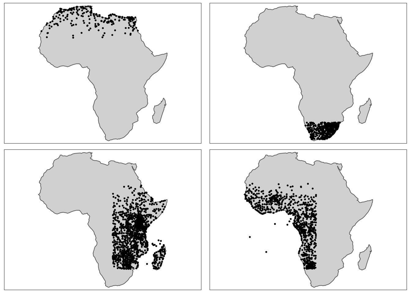 Subsetting of airports using st_bbox() function.