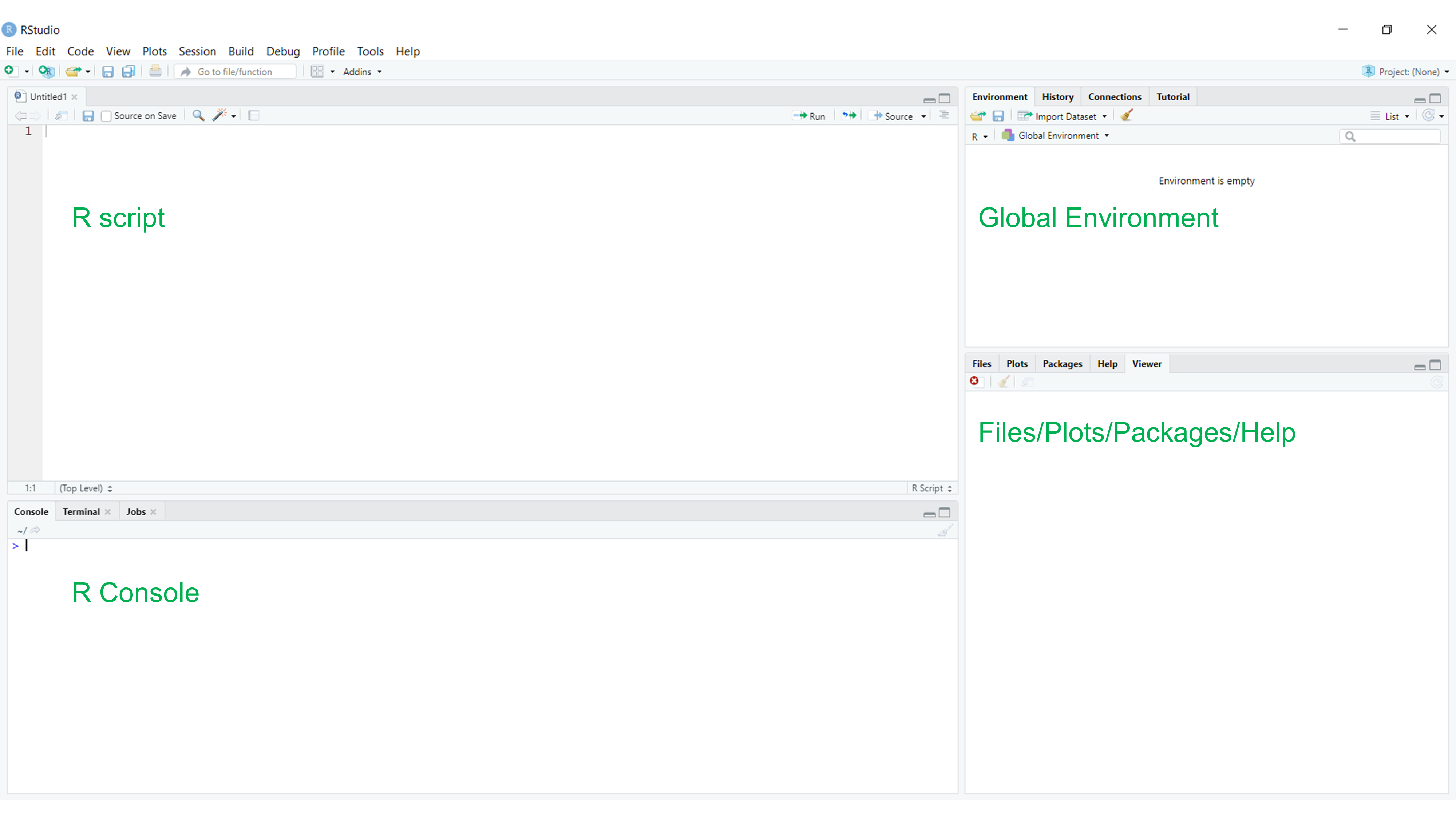 Empty R studio window