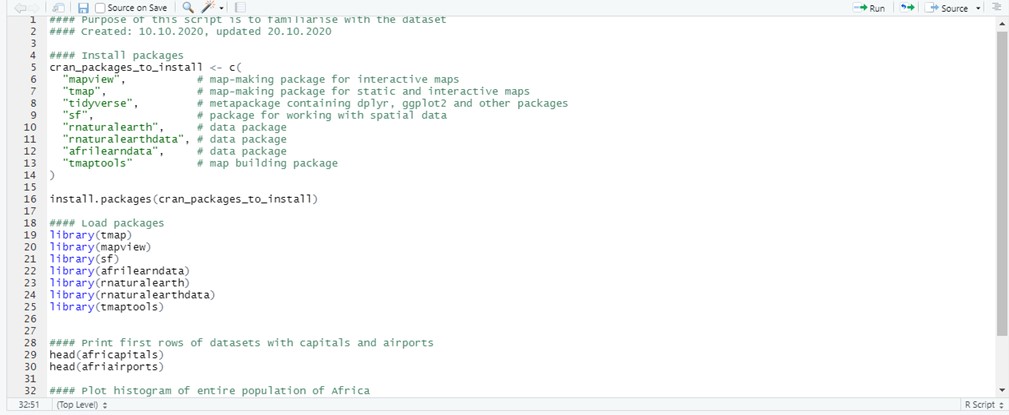 An example of an organised and annotated R script